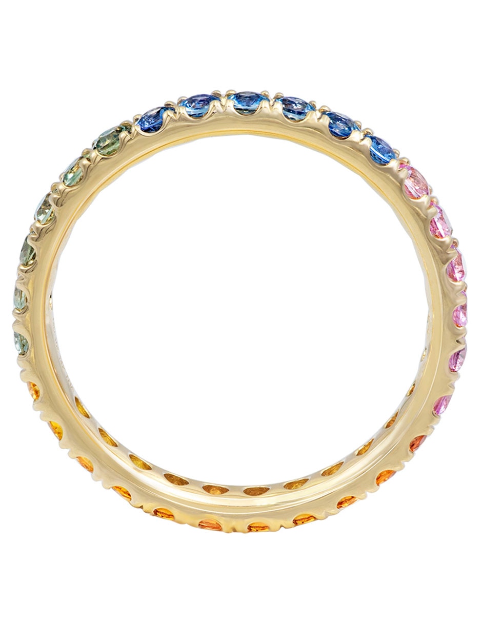 Anillo 14 k de oro zafiro brillante