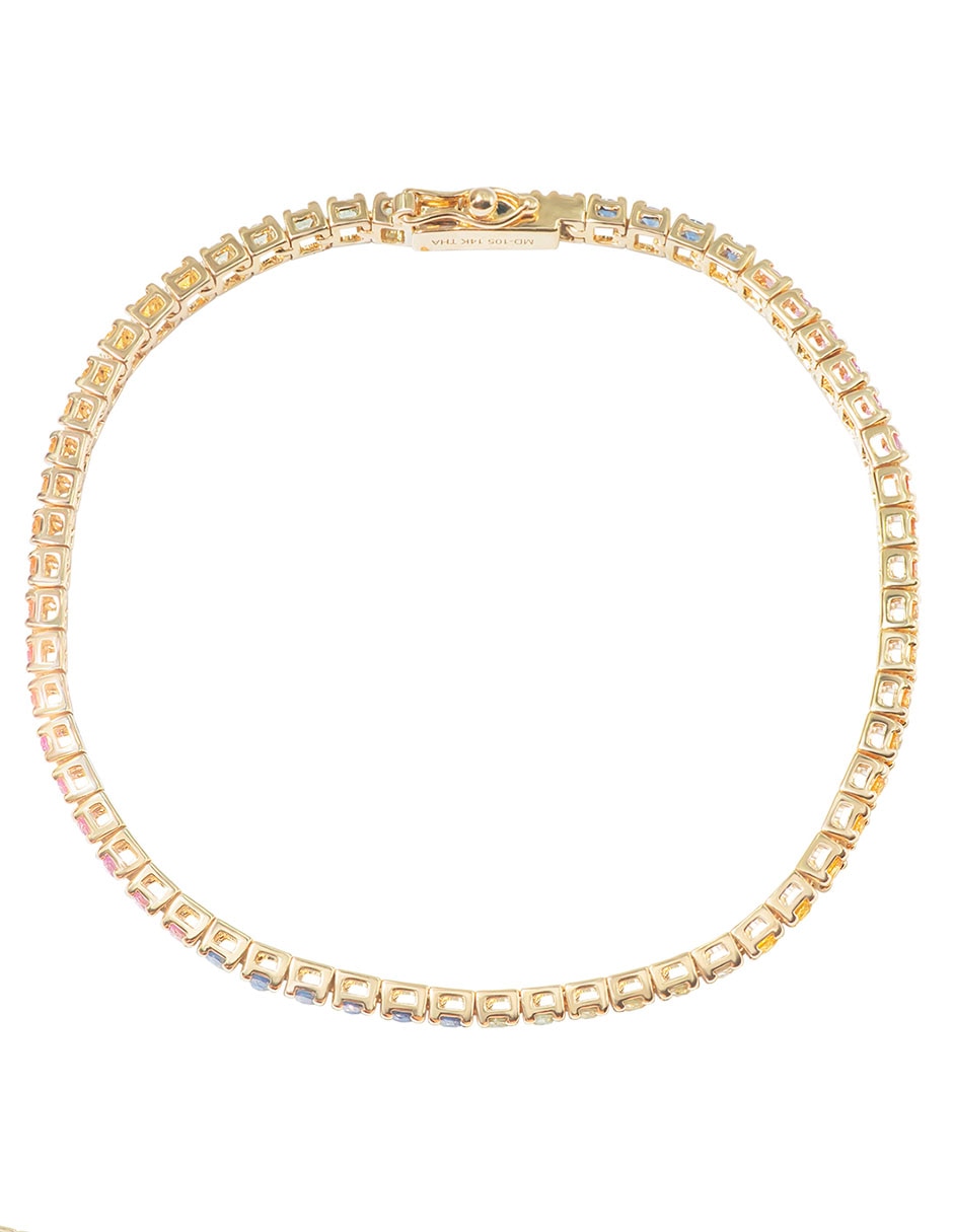 Brazalete de oro 14 K con acabado pavé
