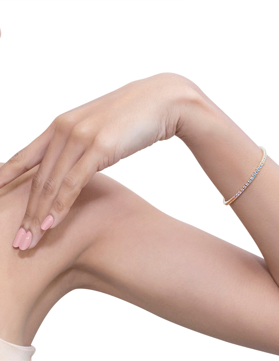 Brazalete de oro 14 K con acabado pavé 3