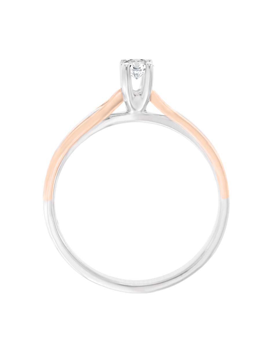 Solitario de oro blanco 14 k Fabianne diamante 2