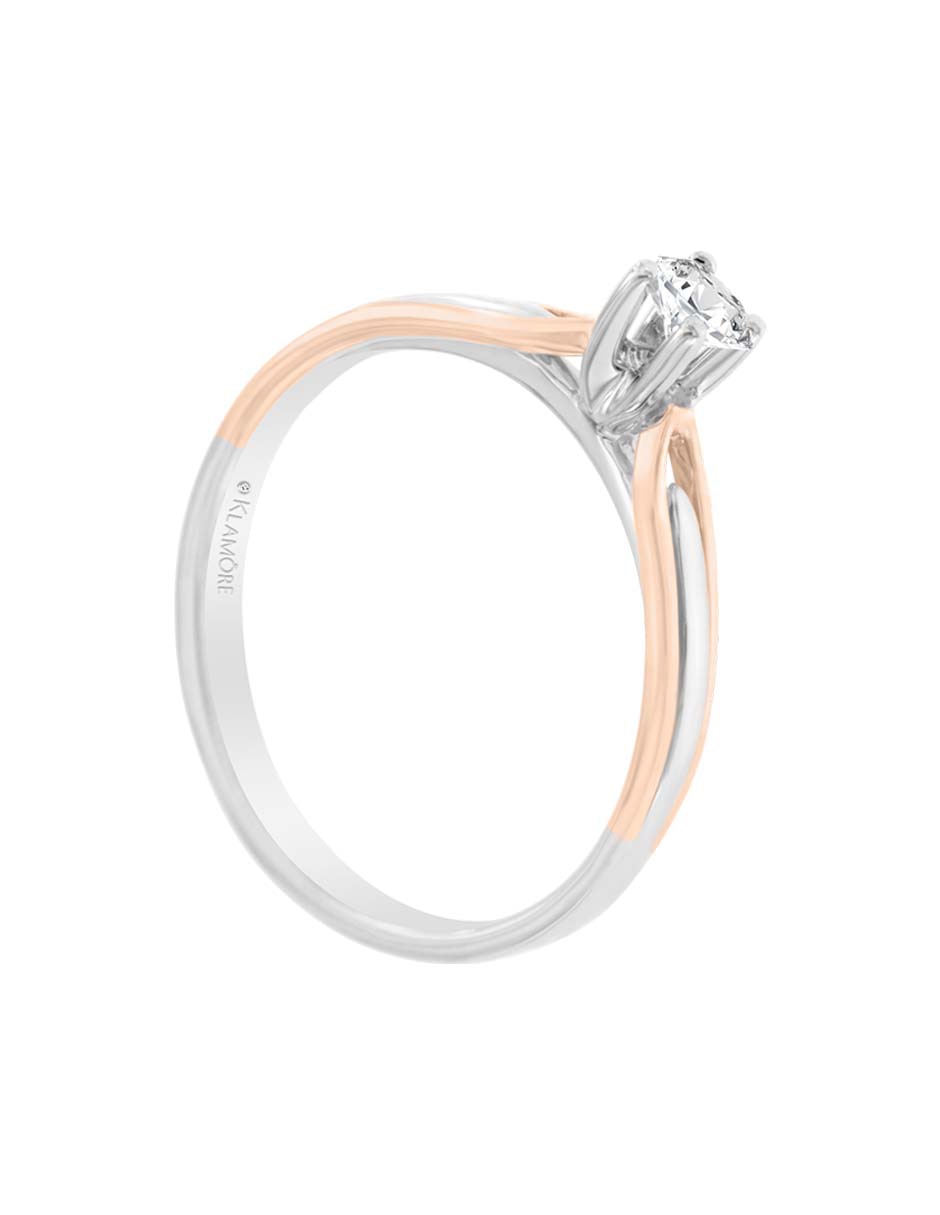 Solitario de oro blanco 14 k Fabianne diamante 3