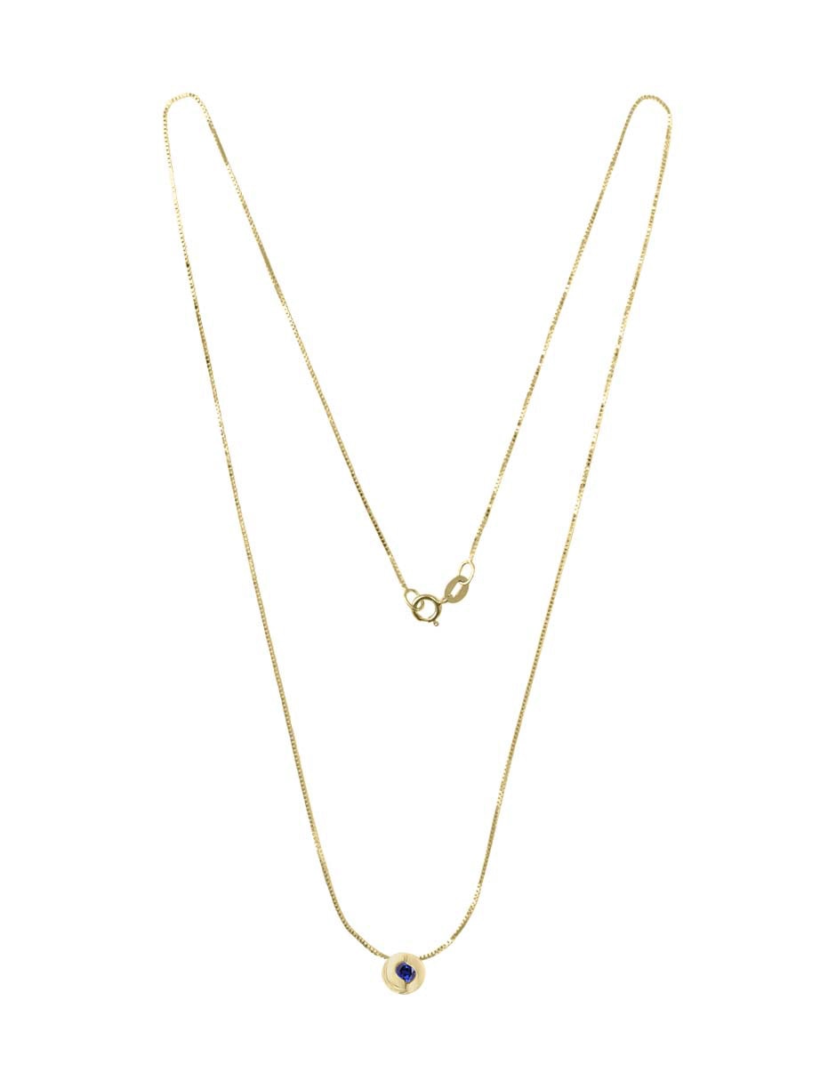 Colgante Y Dije circular nuvole de oro amarillo 14 K zafiro