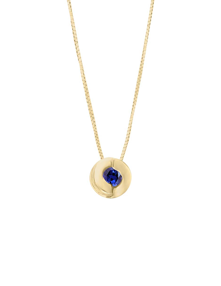 Colgante Y Dije circular nuvole de oro amarillo 14 K zafiro 2