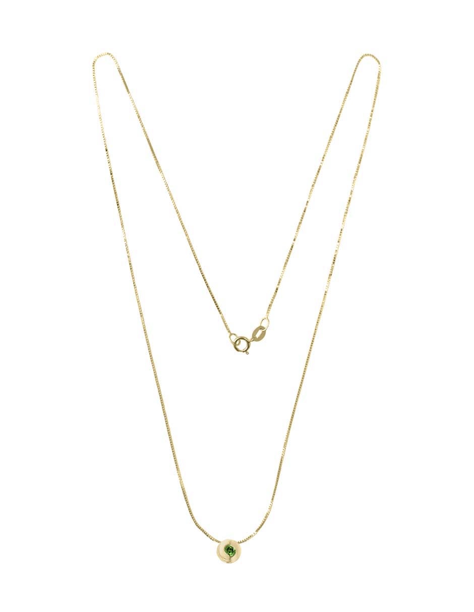 Colgante Y Dije circular nuvole de oro amarillo 14 K esmeralda