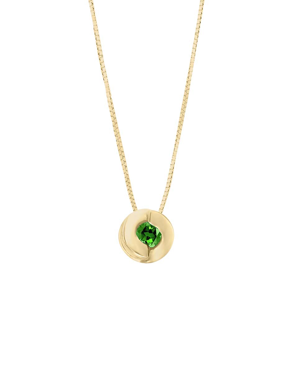 Colgante Y Dije circular nuvole de oro amarillo 14 K esmeralda 2
