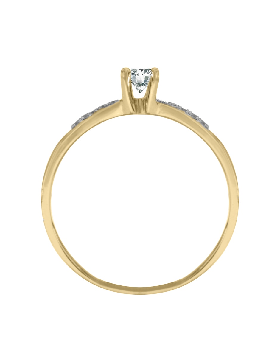 Solitario de oro amarillo 14 k Miloro diamante 2