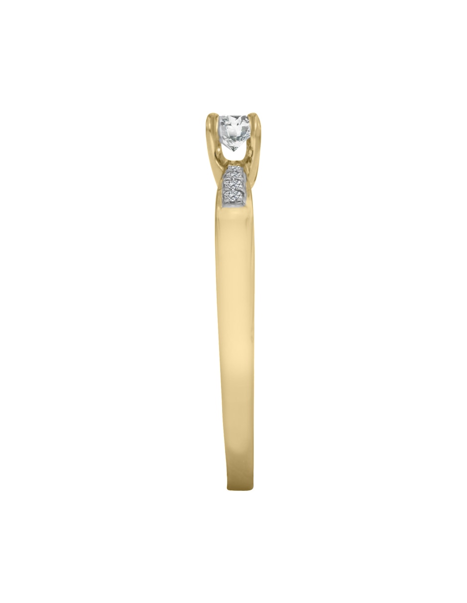 Solitario de oro amarillo 14 k Miloro diamante 4
