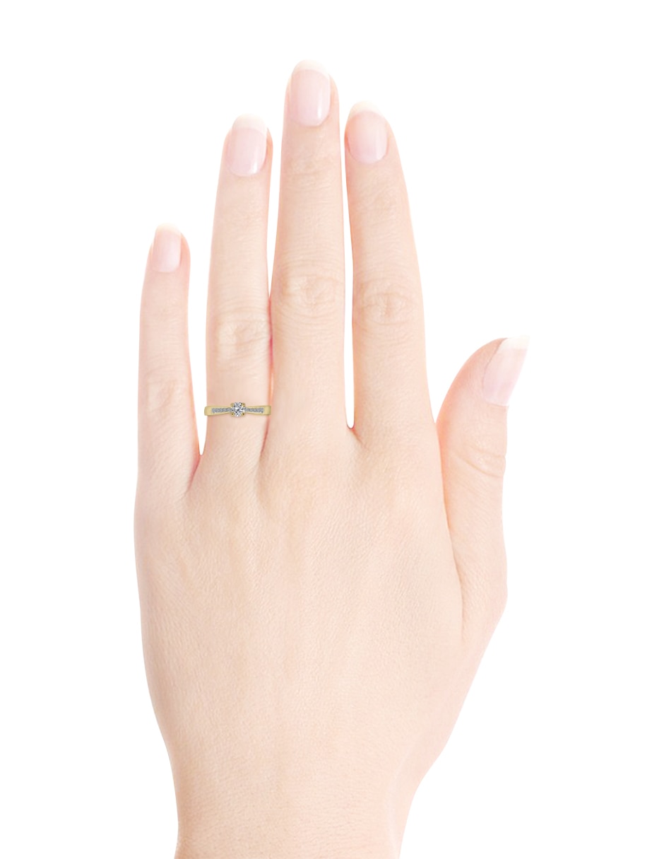 Solitario de oro amarillo 14 k Miloro diamante 6