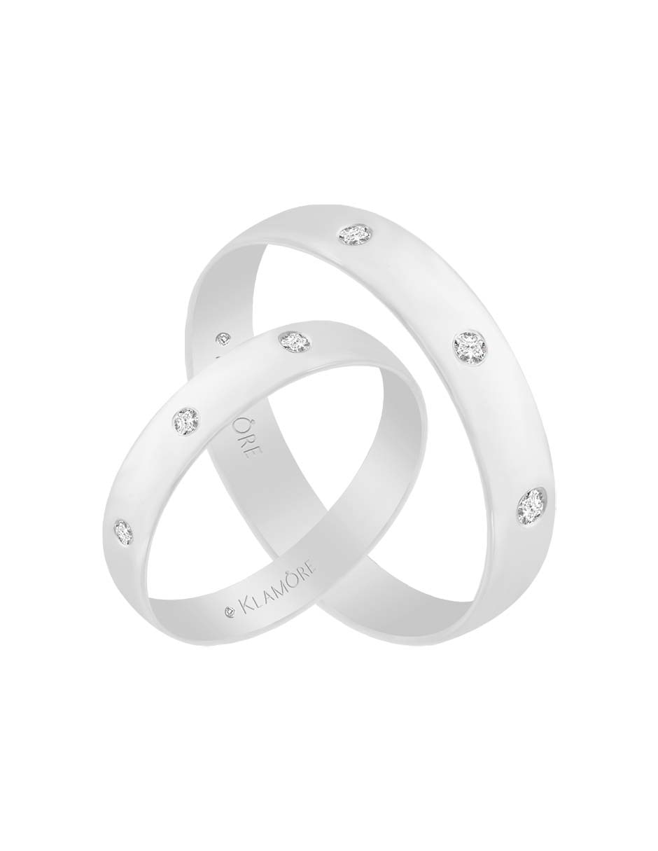 Argolla de oro blanco 14 k Amori diamante 4