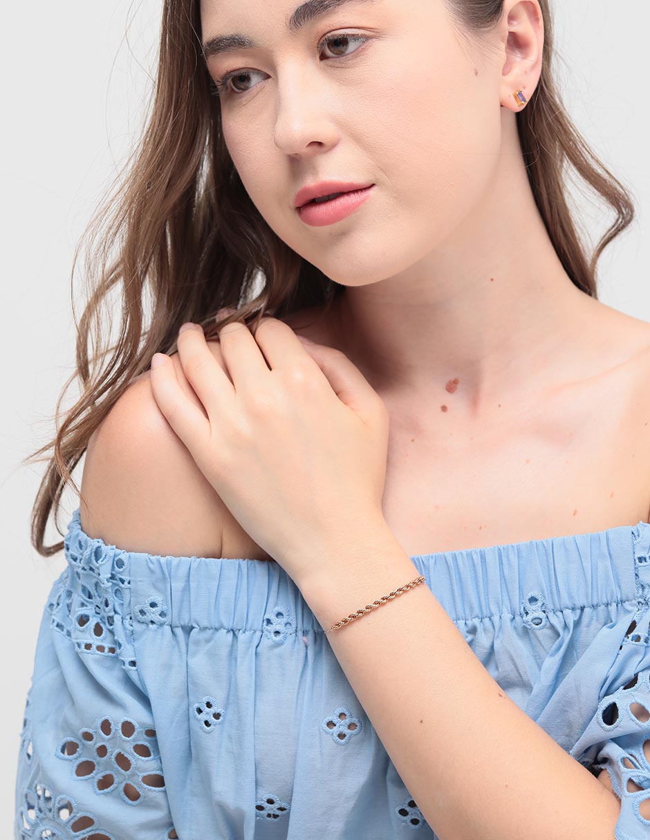 Pulsera de oro 14 K con acabado brillante 4