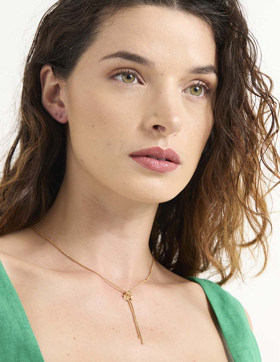 Collar de flor Necklace de oro 14 K 3