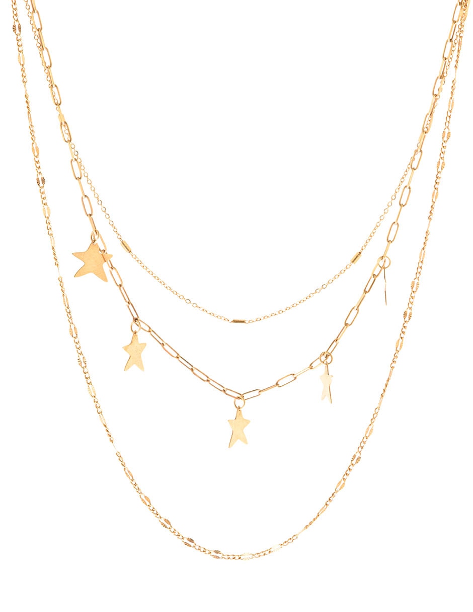 Collar de estrella de oro 14 K
