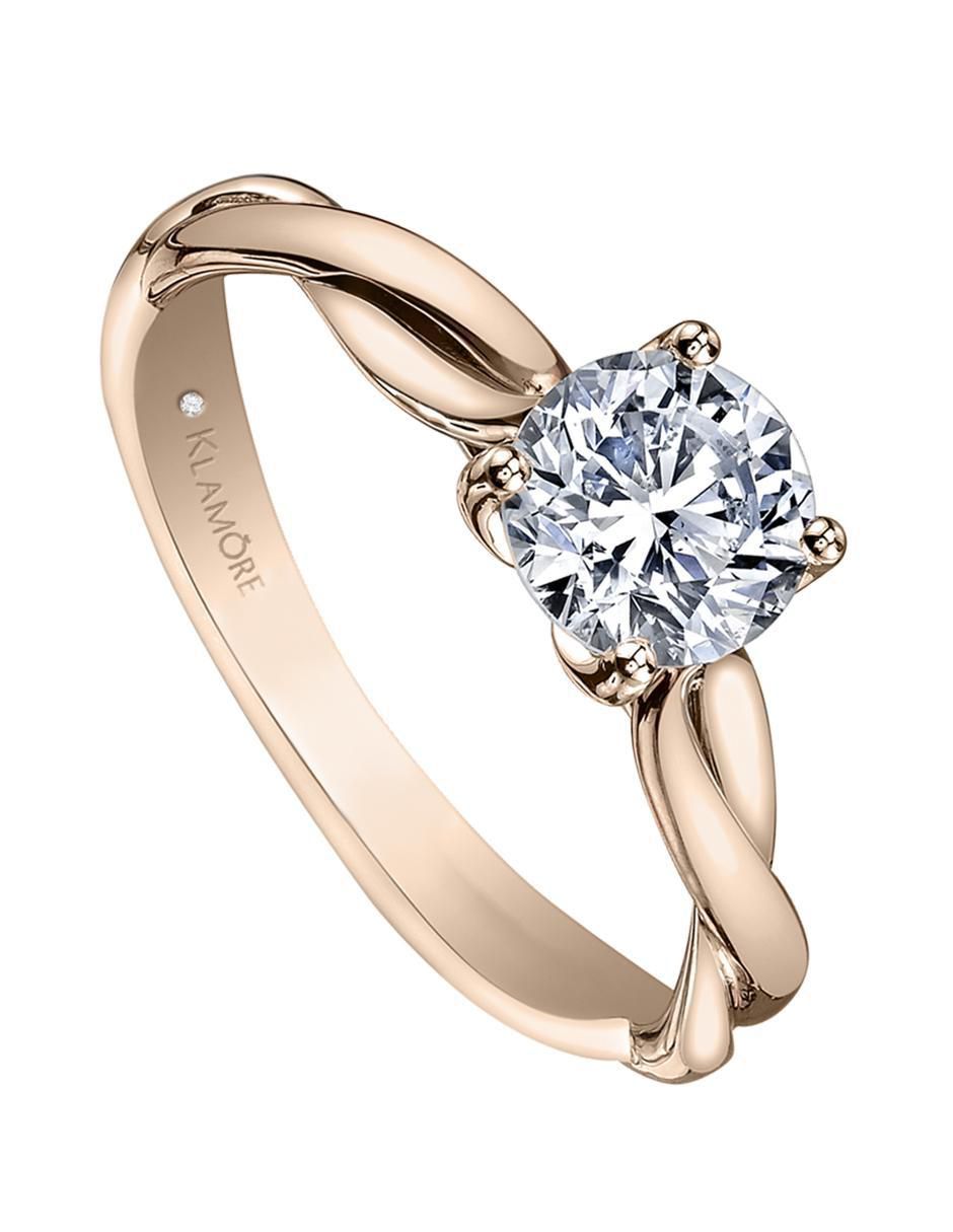 Solitario de oro 14 k Aileen diamante 2