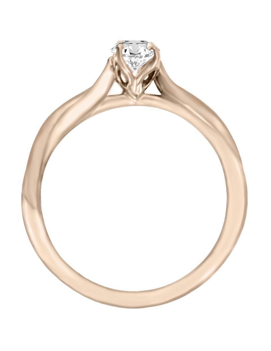 Solitario de oro 14 k Aileen diamante 4