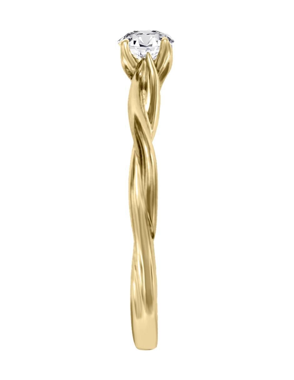 Solitario de oro 14 k klamore diamante