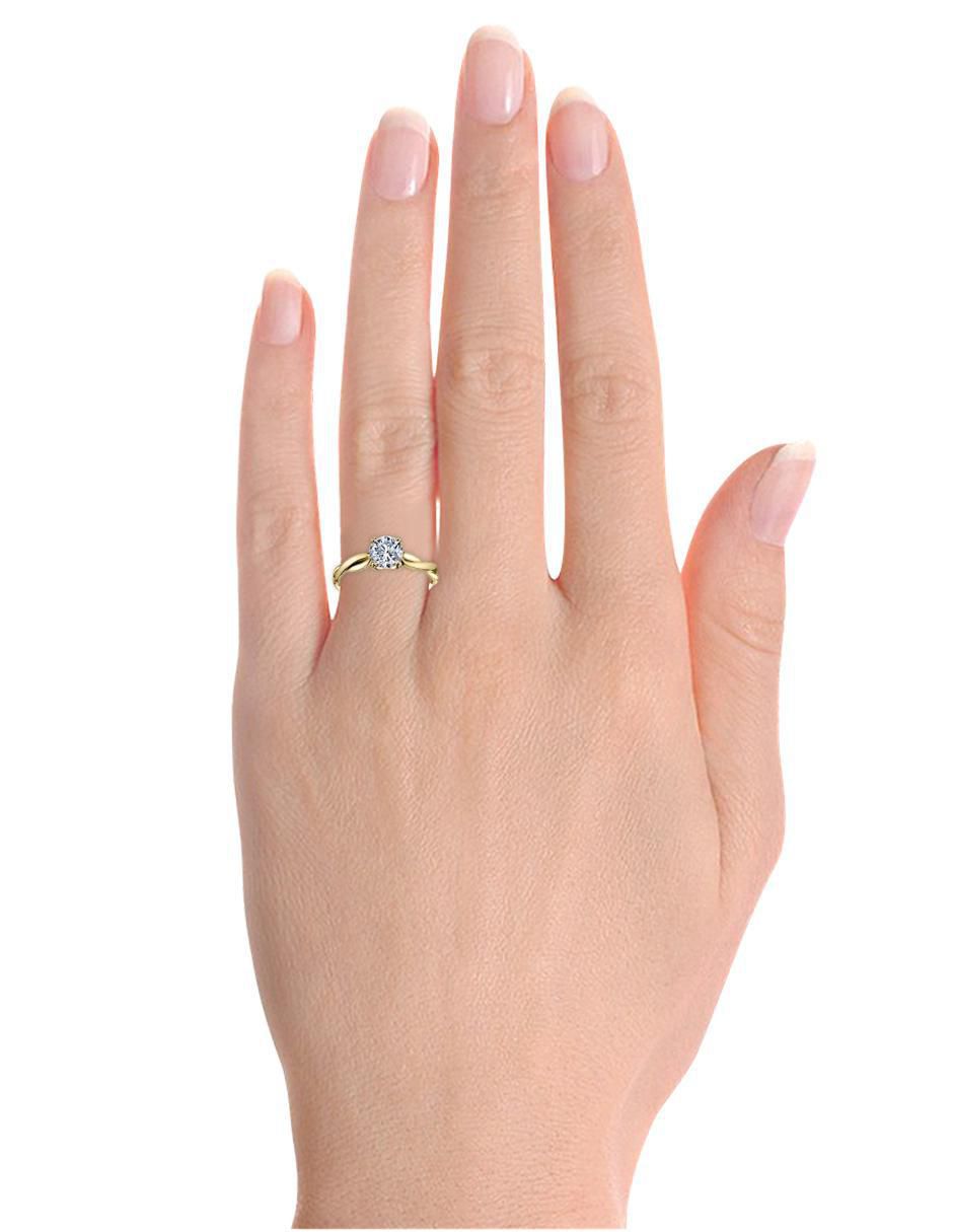 Solitario de oro 14 k klamore diamante