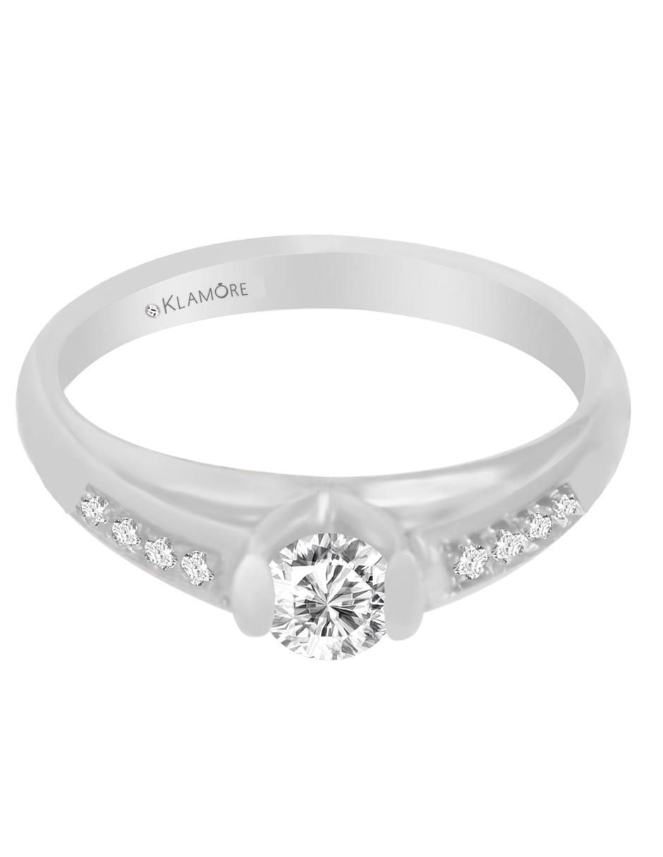 Solitario de oro 14 k Karol diamante