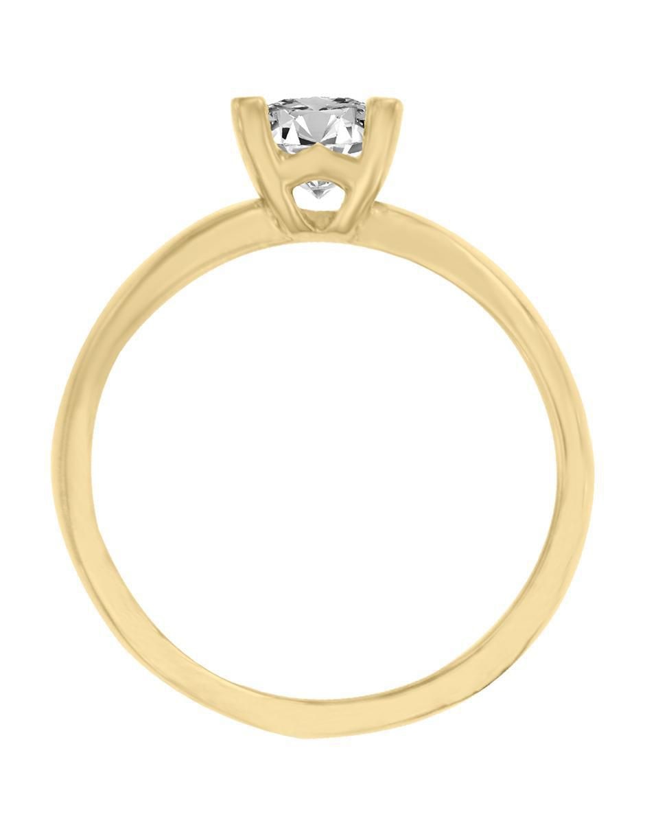 Solitario de oro 14 k klamore diamante