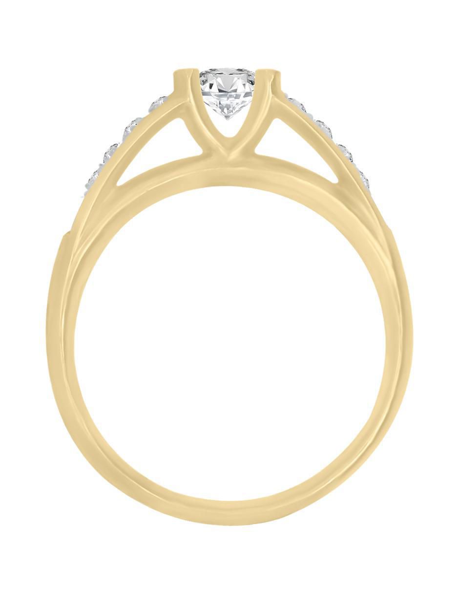 Solitario de oro 14 k klamore diamante