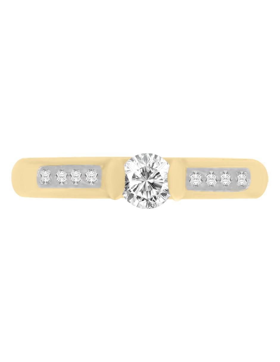 Solitario de oro 14 k klamore diamante
