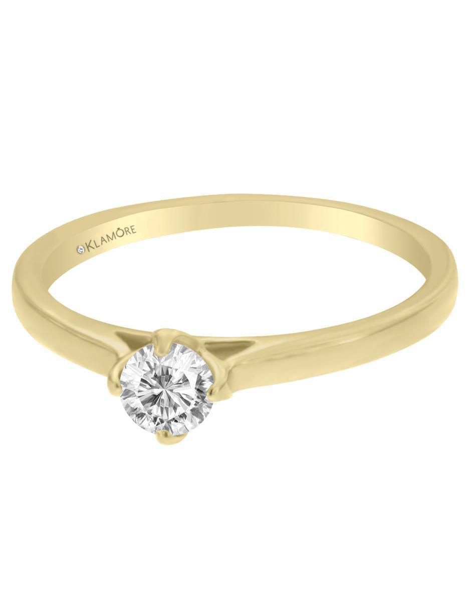 Solitario de oro 14 k Fania diamante