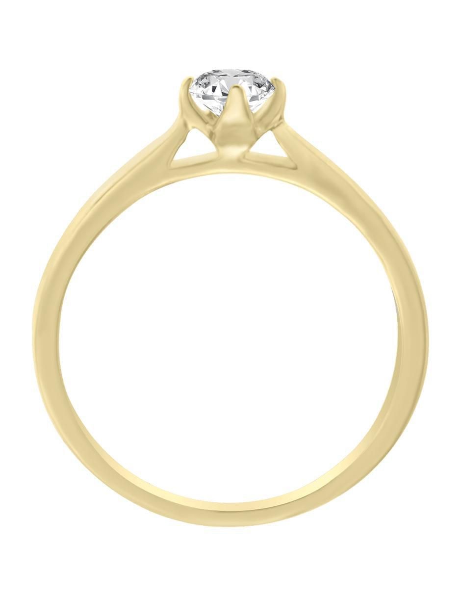 Solitario de oro 14 k klamore diamante