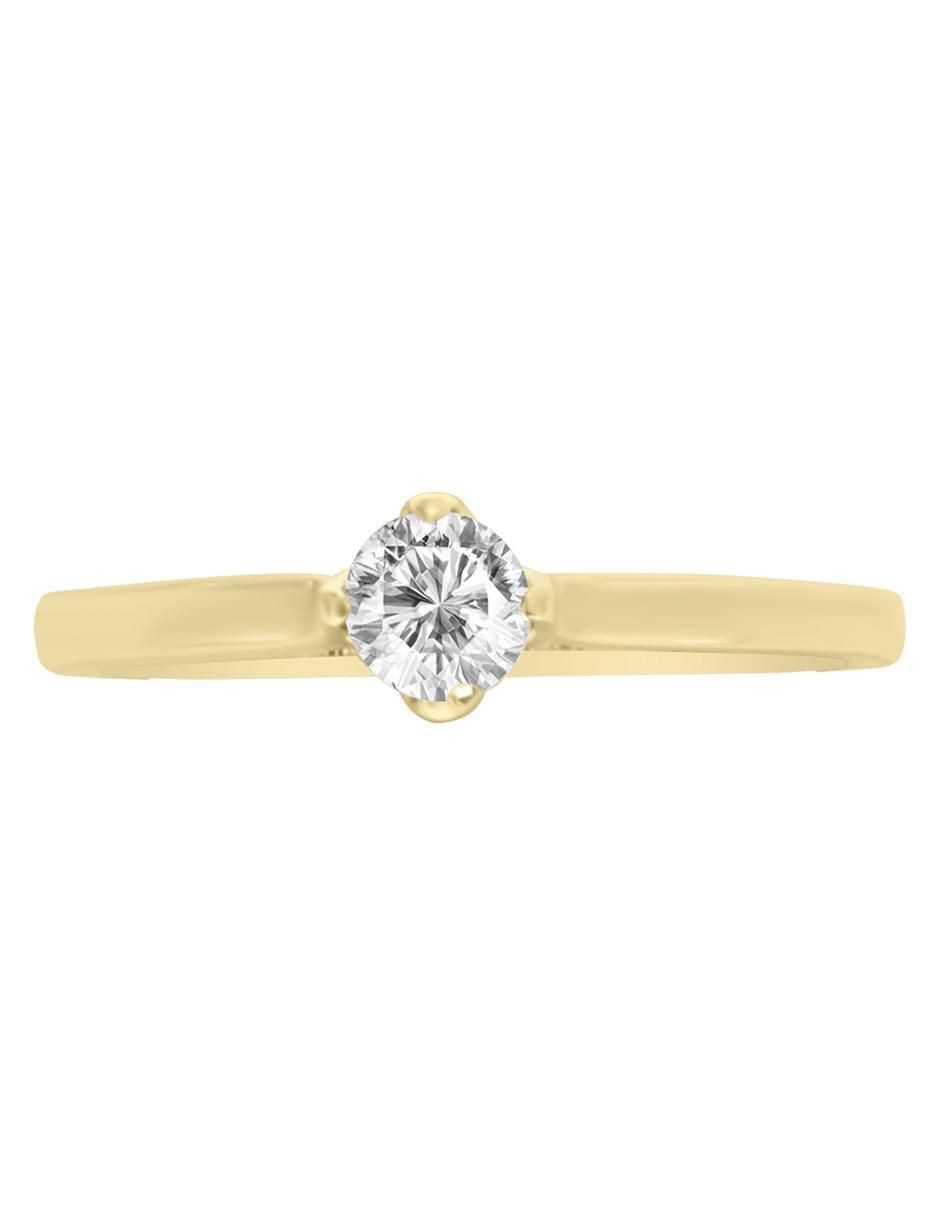 Solitario de oro 14 k klamore diamante