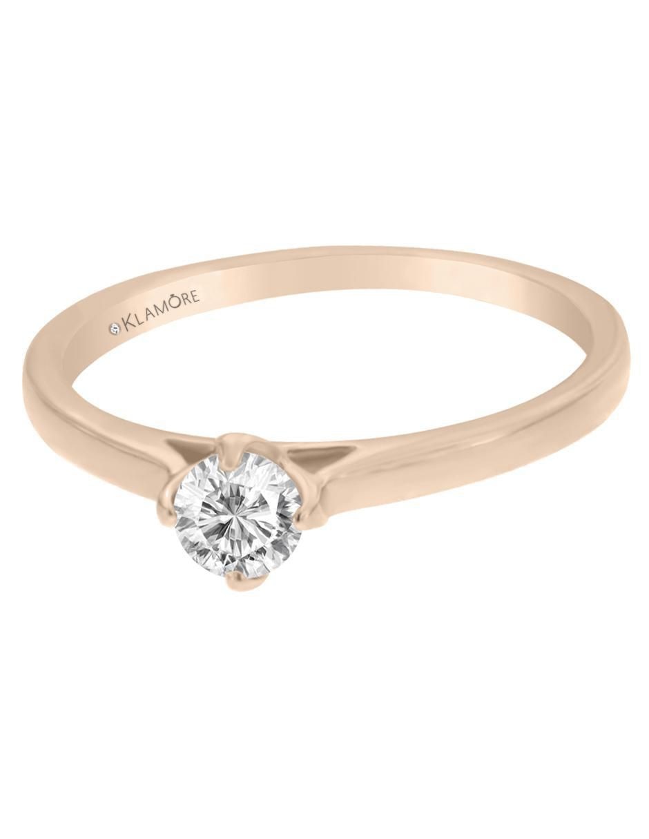Solitario de oro 14 k Fania diamante
