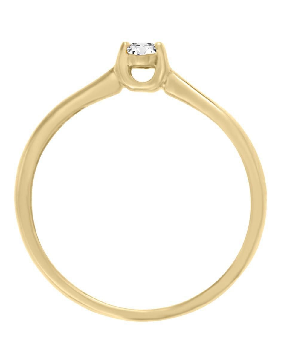 Solitario de oro 14 k klamore diamante