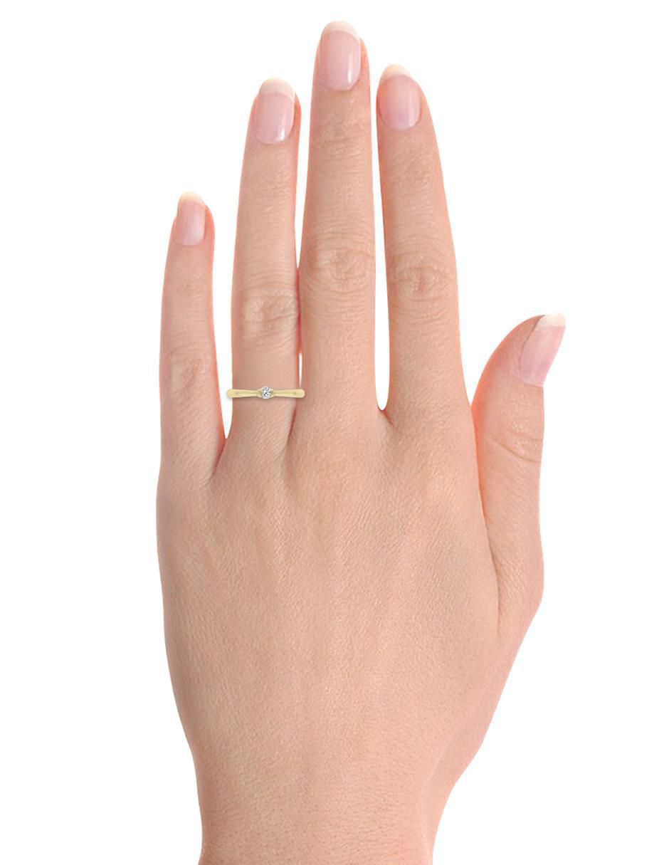 Solitario de oro 14 k klamore diamante