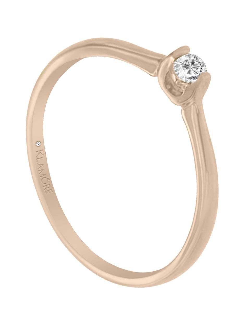 Solitario de oro 14 k Fer diamante 2
