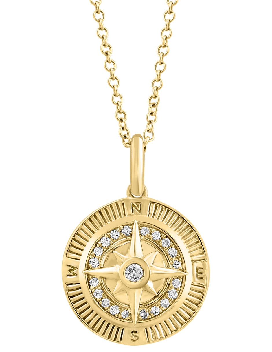 Collar de rosa de los vientos de oro 14 K