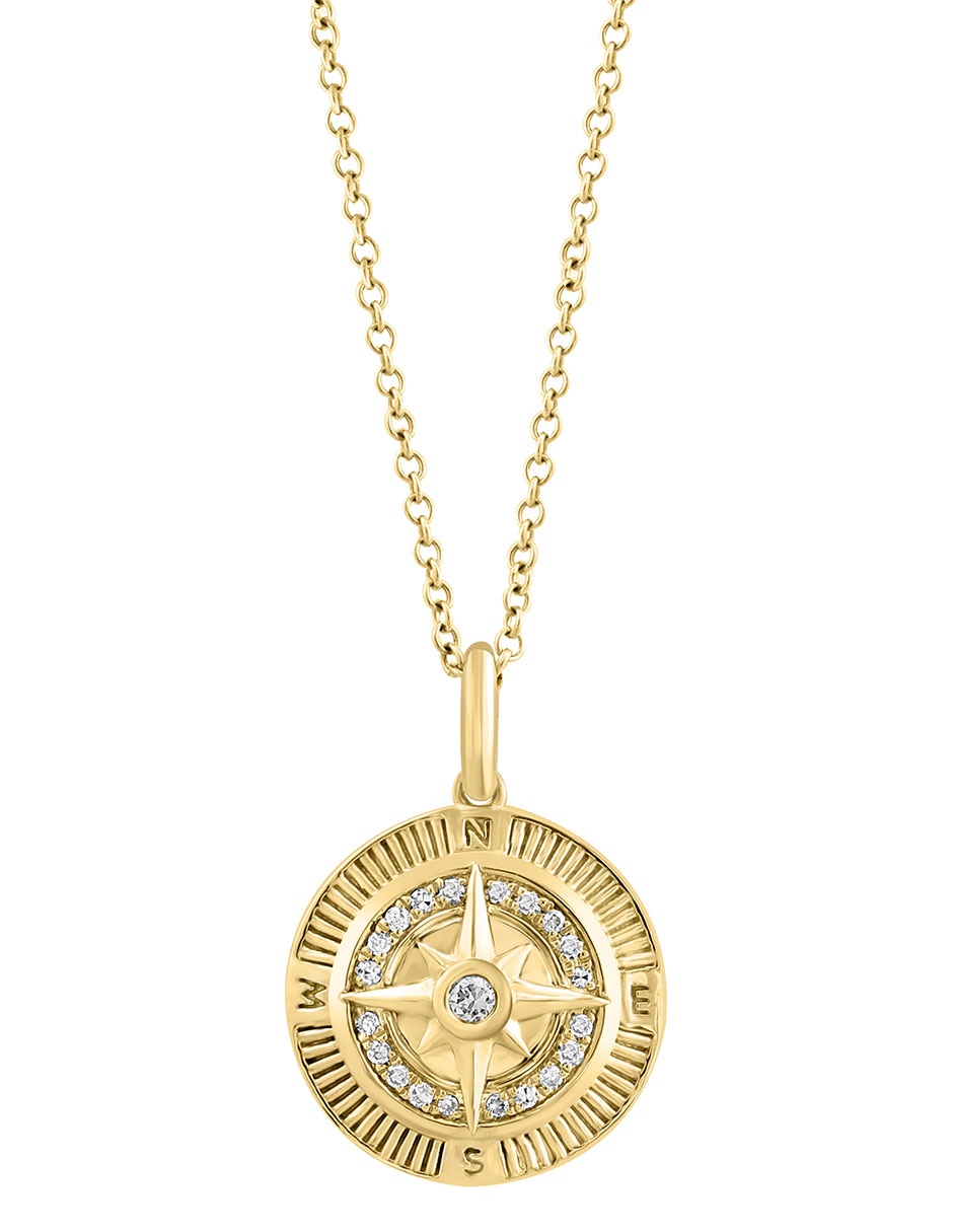 Collar de rosa de los vientos de oro 14 K 2