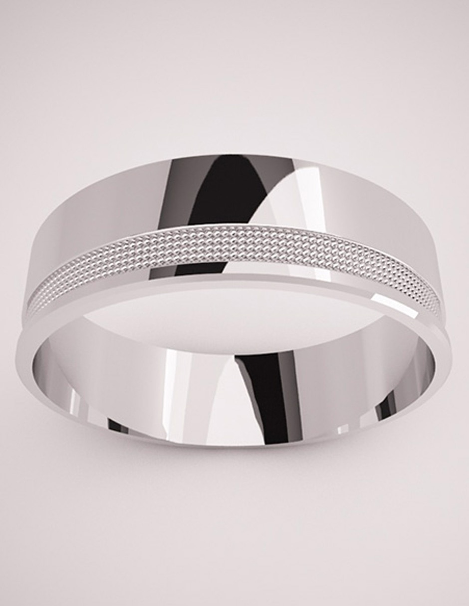 Argolla de oro blanco 14 k Elegance