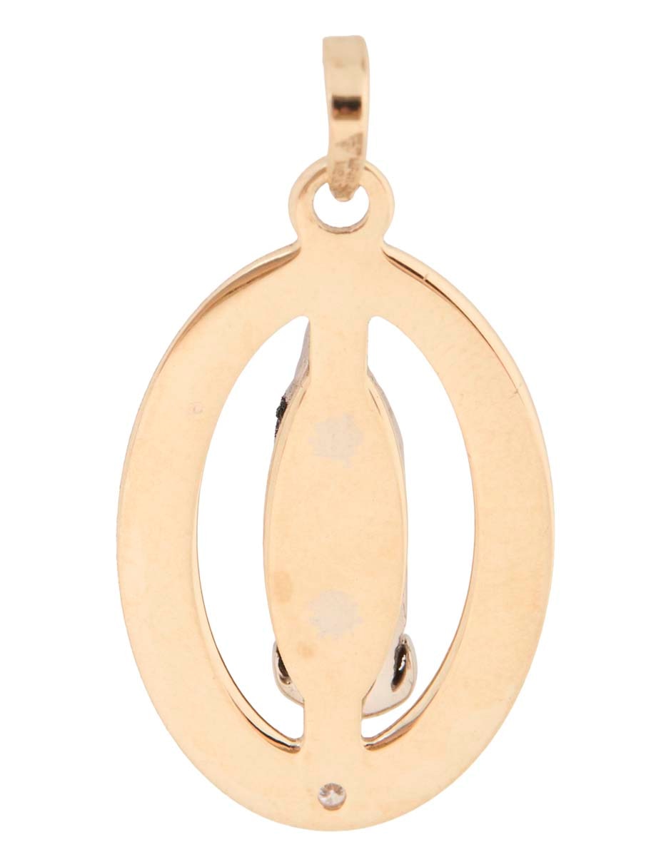 Dije de virgen de oro 14 K diamante 3