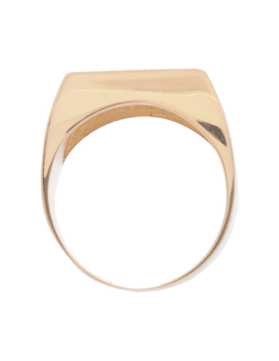 Anillo cuadrado 14 k de oro diamante negro pulido 2
