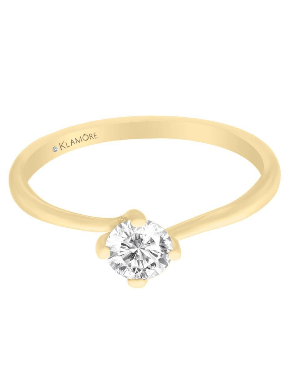 Solitario de oro 14 k Rose diamante