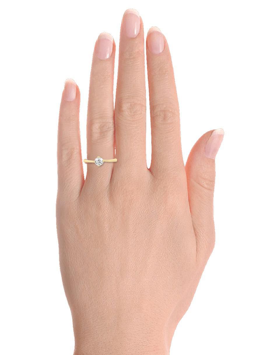 Solitario de oro 14 k klamore diamante