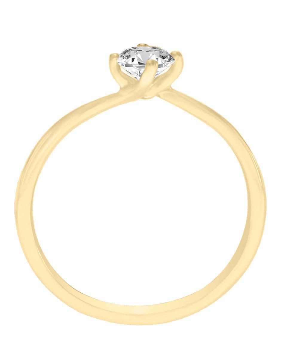 Solitario de oro 14 k klamore diamante