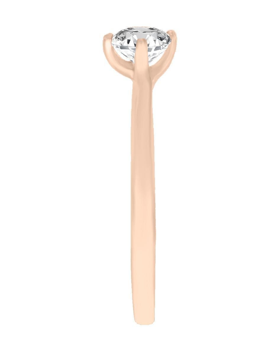 Solitario de oro 14 k Rose diamante 5