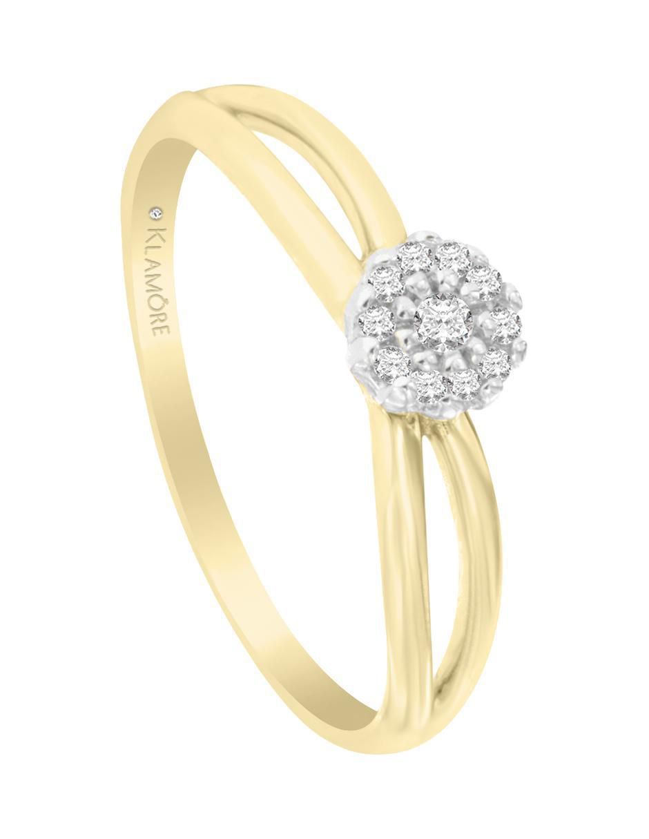 Solitario de oro 14 k klamore diamante