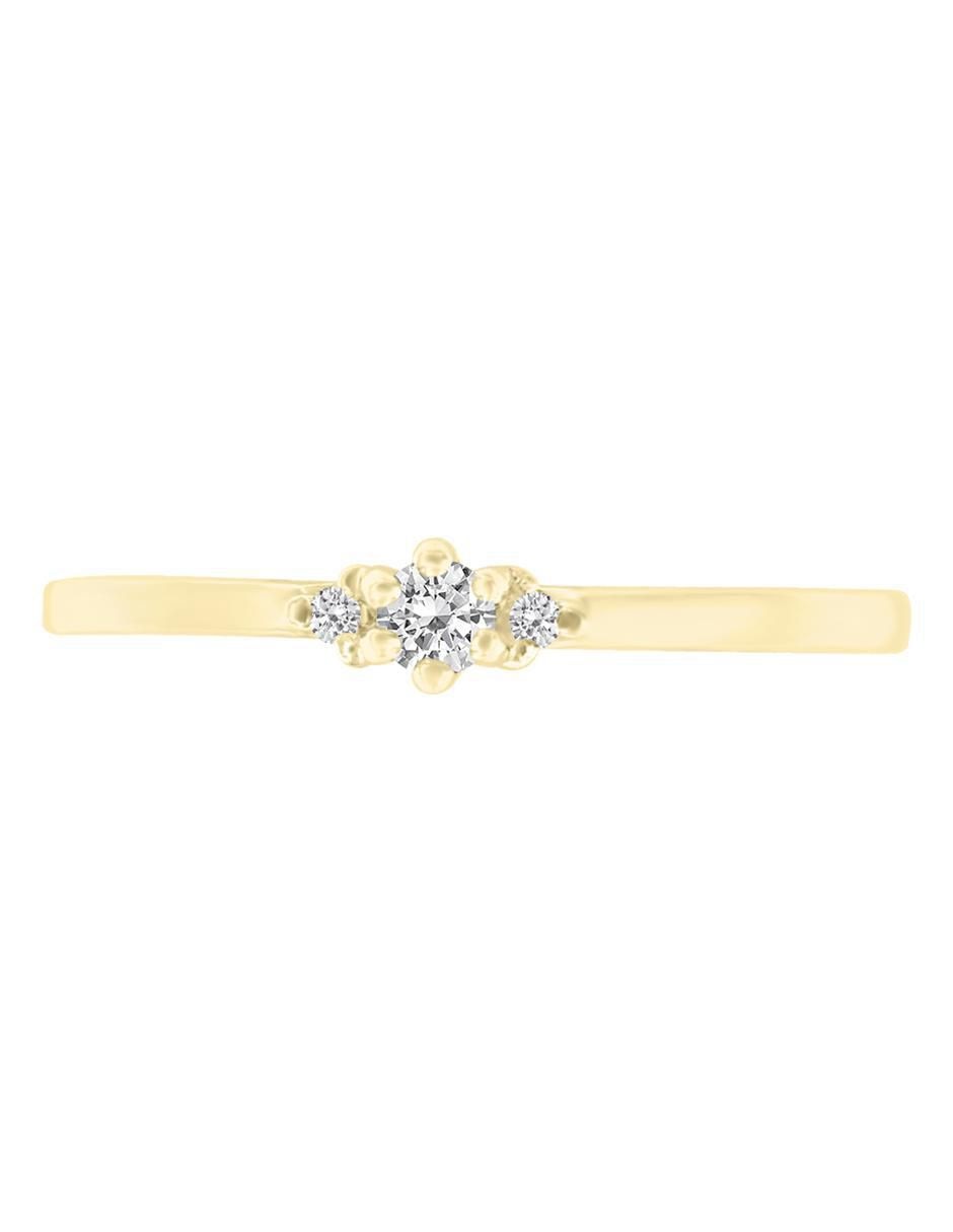 Solitario de oro 14 k klamore diamante