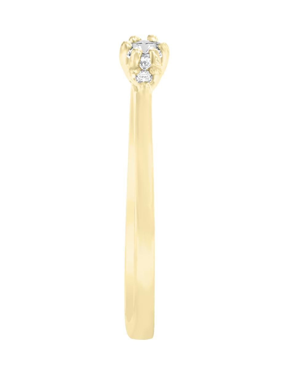 Solitario de oro 14 k klamore diamante