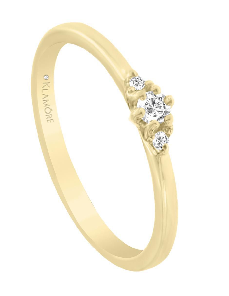 Solitario de oro 14 k klamore diamante