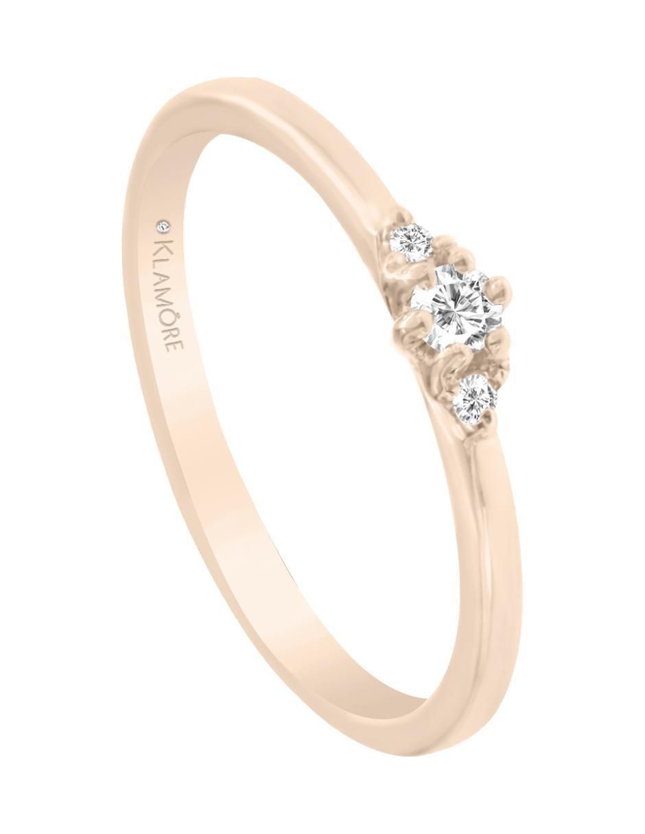 Solitario de oro 14 k Fahid diamante 5