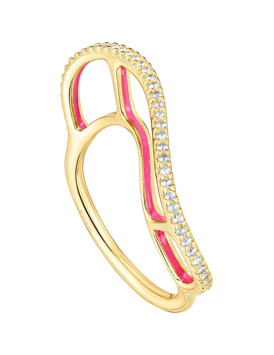 Anillo Gregal P 925 de plata vermeil topacio brillante 1