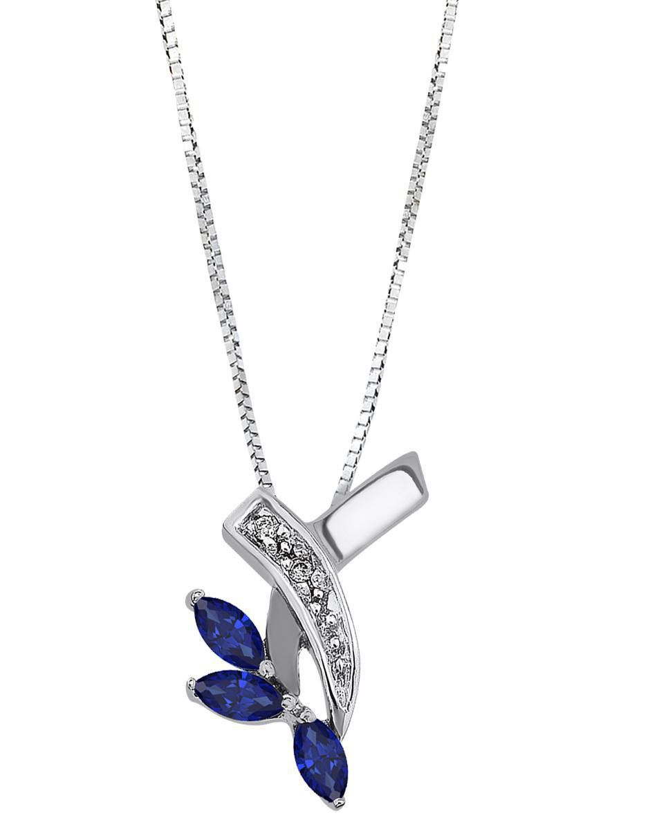 Colgante Y Dije praga de oro 14 K zafiro y diamante