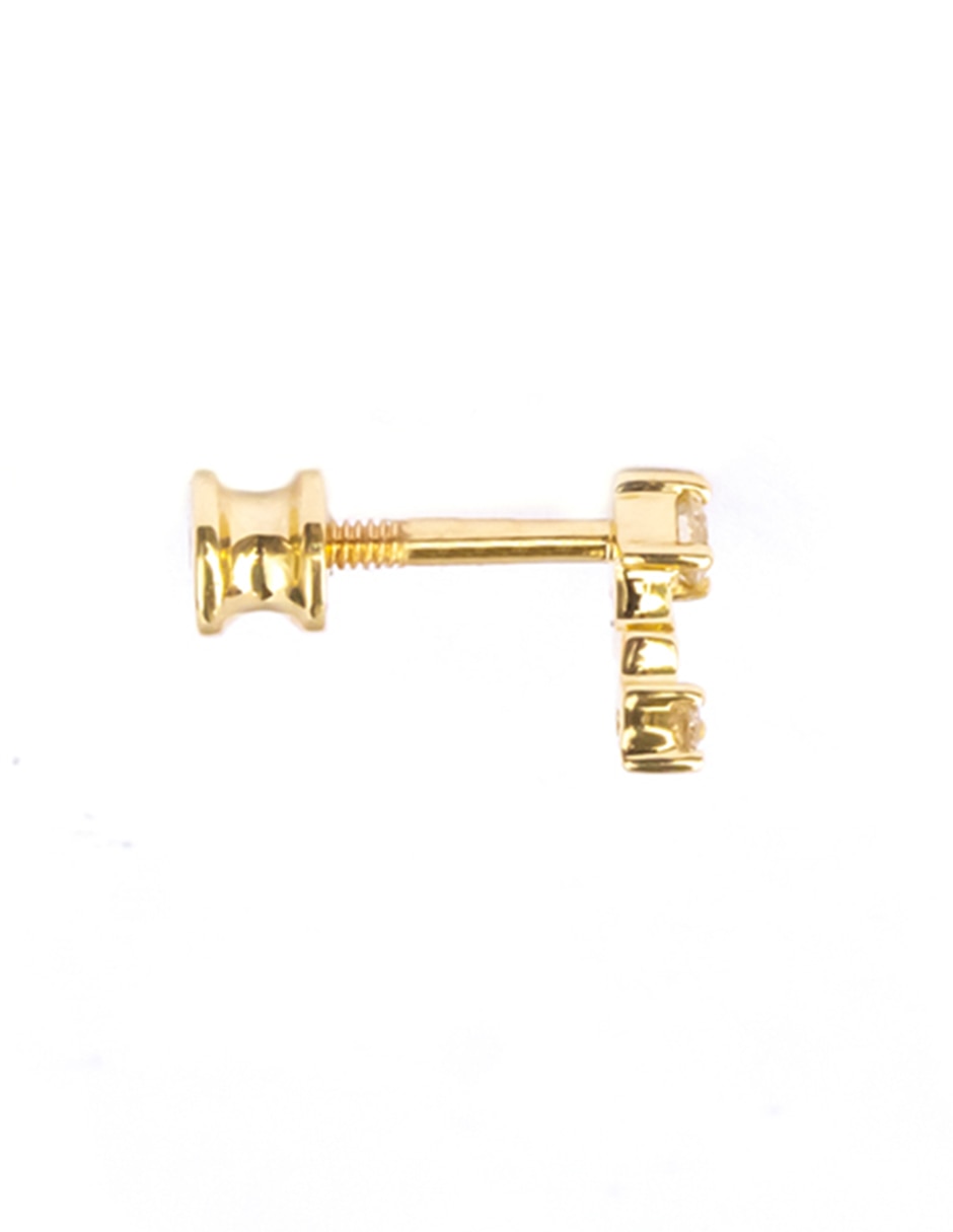 Piercing de rayo de oro con acabado espejo diamante 2