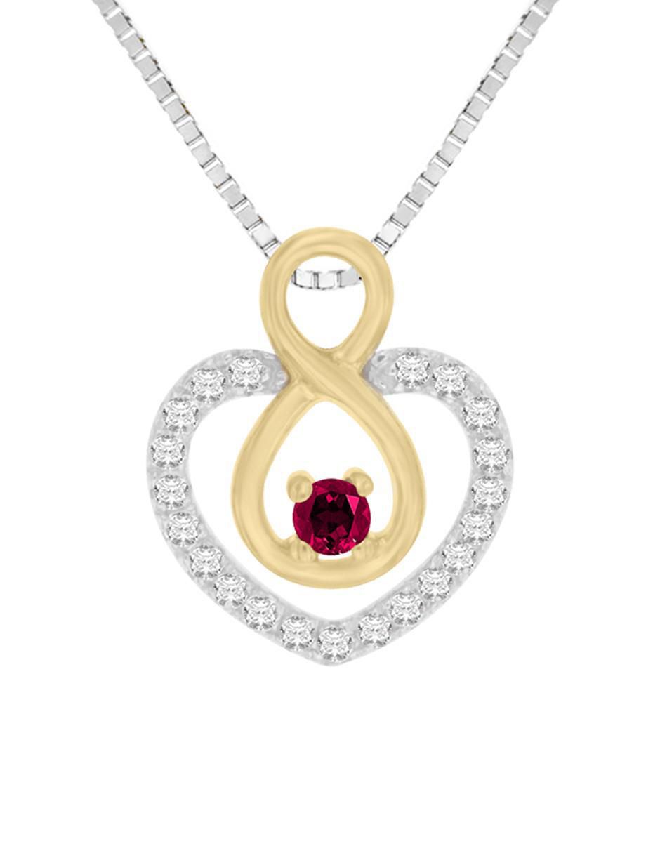 Colgante Y Dije de corazón unión de oro 14 K diamante 2