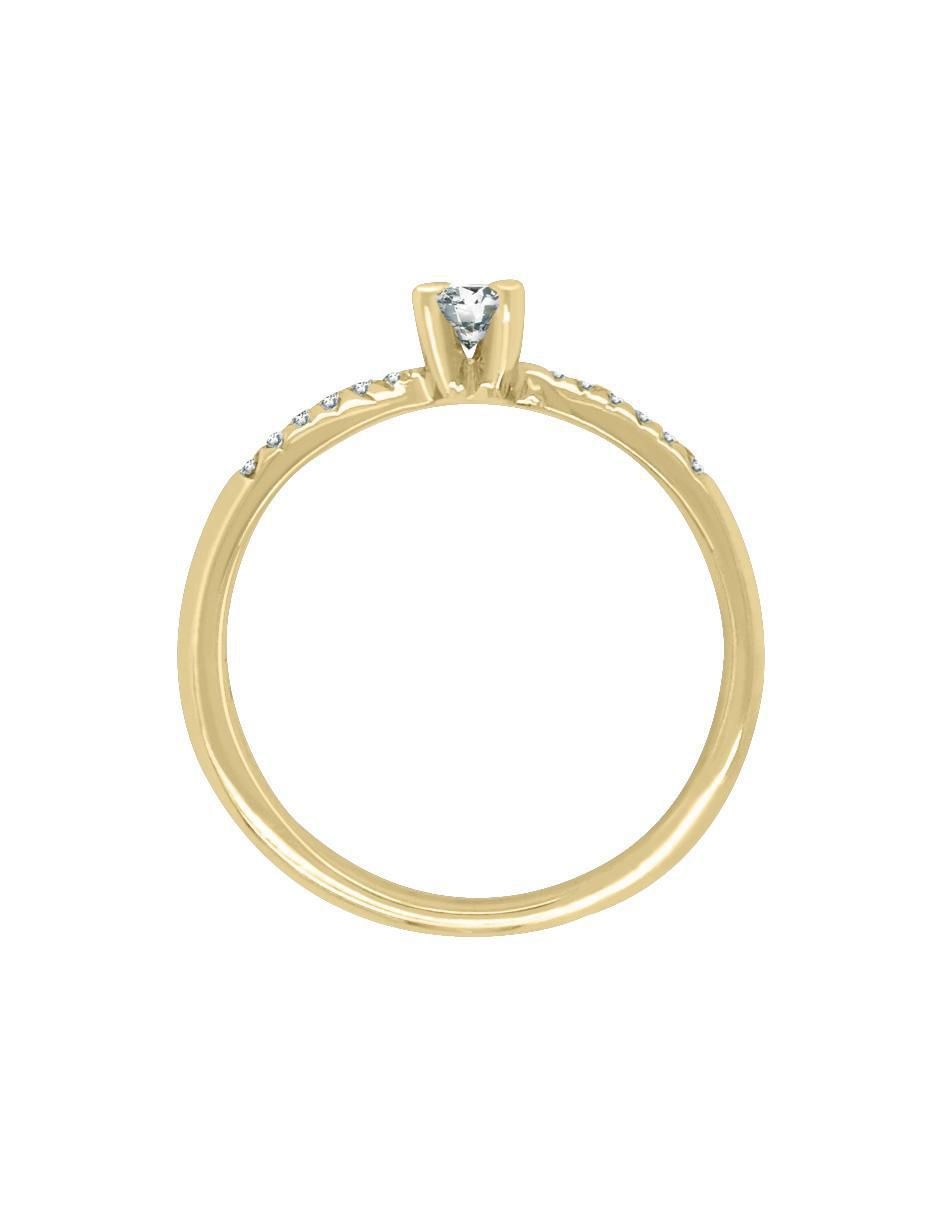 Solitario "de" oro 14 k klamore diamante